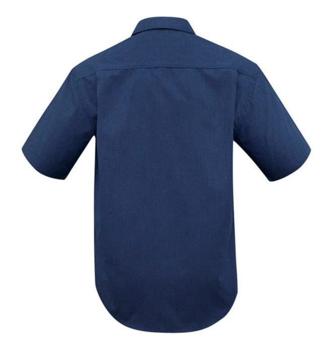 Biz Collection Polos / Shirts Biz Collection Mens Micro Check Short Sleeve Shirt