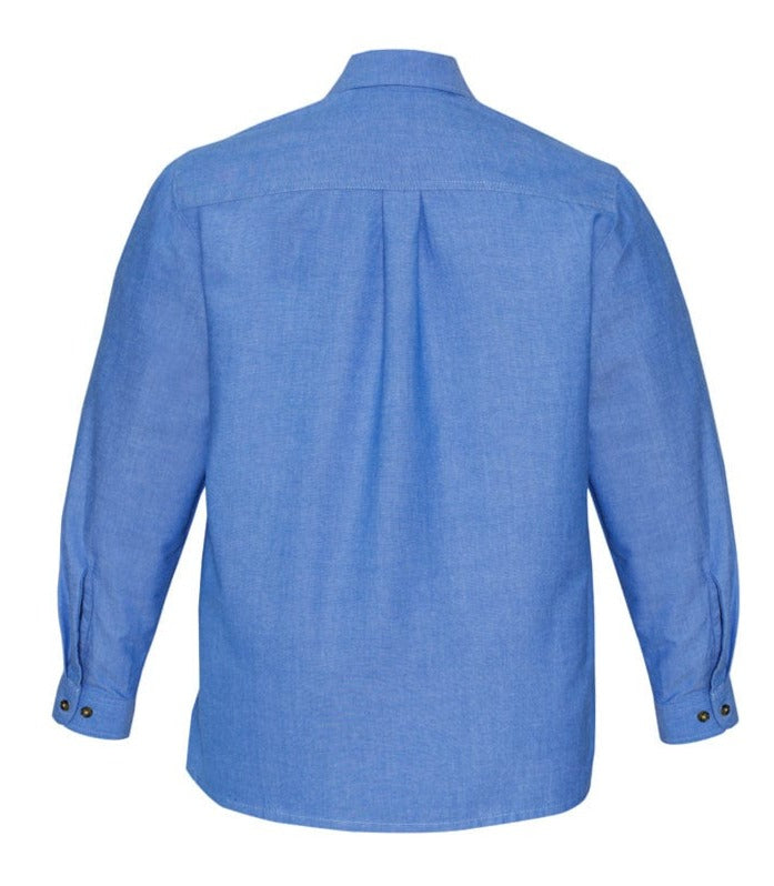 Biz Collection Polos / Shirts Biz Collection Mens Wrinkle Free Chambray Long Sleeve Shirt
