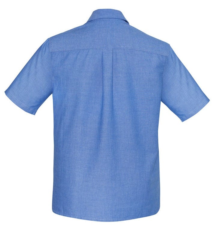Biz Collection Polos / Shirts Biz Collection Mens Wrinkle Free Chambray Short Sleeve Shirt