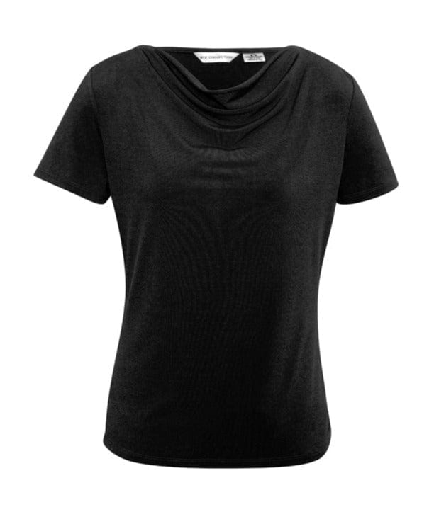 Biz Collection Polos / Shirts Black / 6 Biz Collection Ladies Ava Drape Knit Top