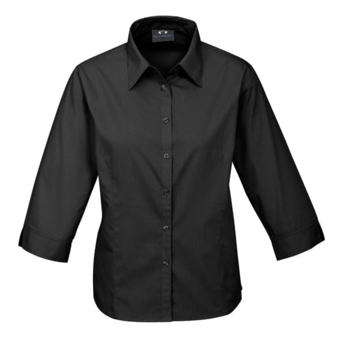 Biz Collection Polos / Shirts Black / 6 Biz Collection Ladies Base 3/4 Sleeve Shirt