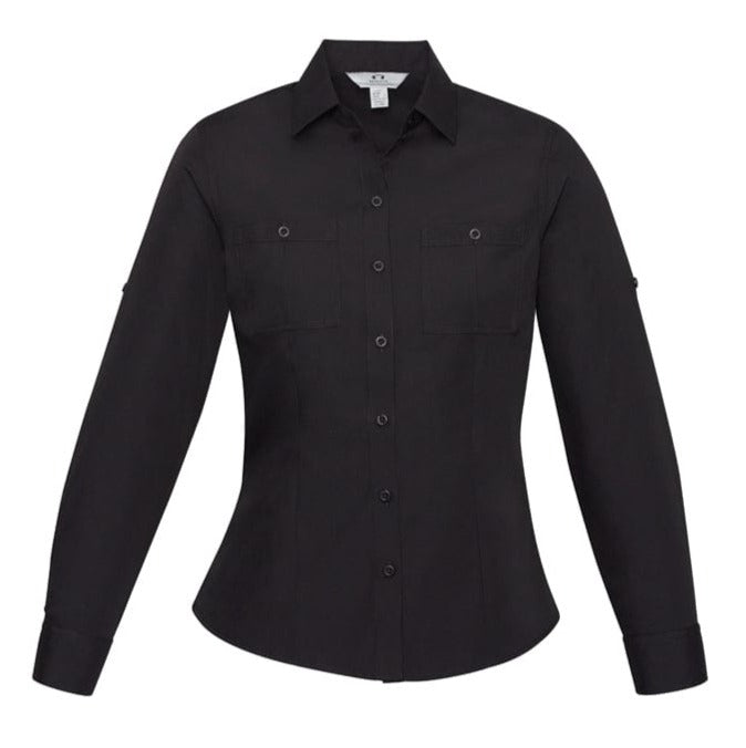 Biz Collection Polos / Shirts Black / 6 Biz Collection Ladies Bondi Long Sleeve Shirt