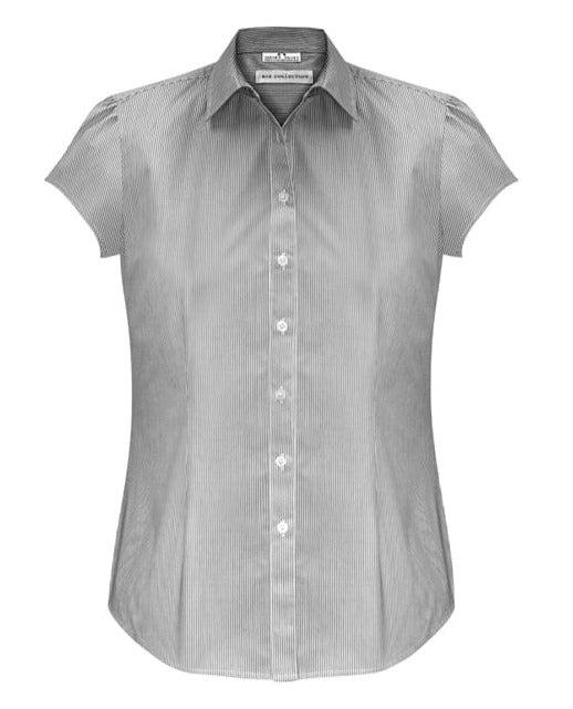 Biz Collection Polos / Shirts Black / 6 Biz Collection Ladies Euro Short Sleeve Shirt