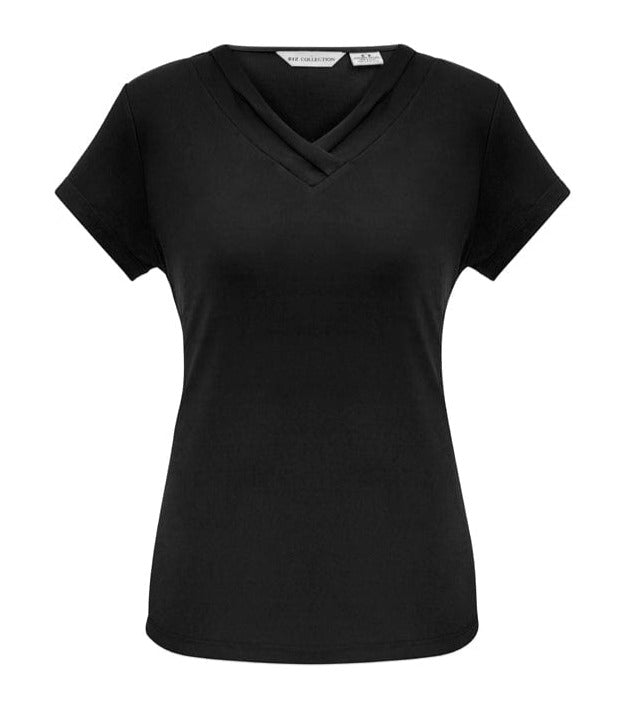 Biz Collection Polos / Shirts Black / 6 Biz Collection Ladies Lana Short Sleeve Top