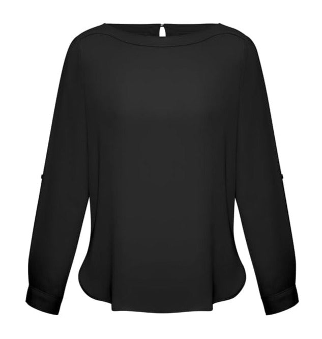 Biz Collection Polos / Shirts Black / 6 Biz Collection Ladies Madison Boatneck Blouse