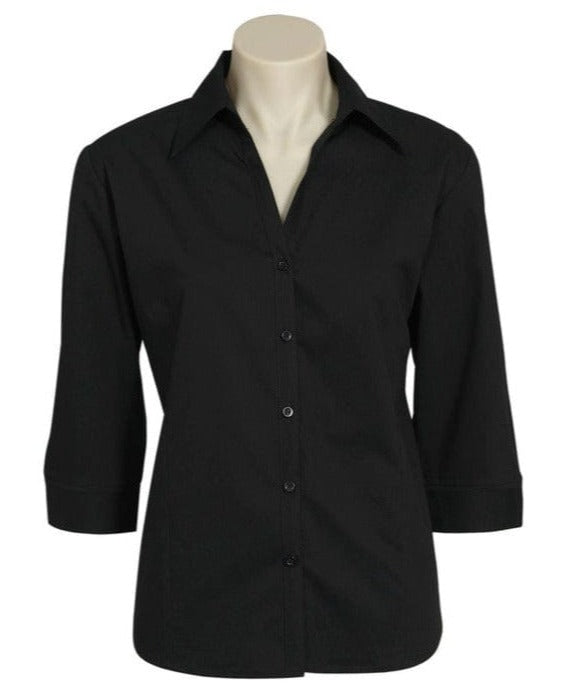 Biz Collection Polos / Shirts Black / 6 Biz Collection Ladies Metro 3/4 Sleeve Shirt