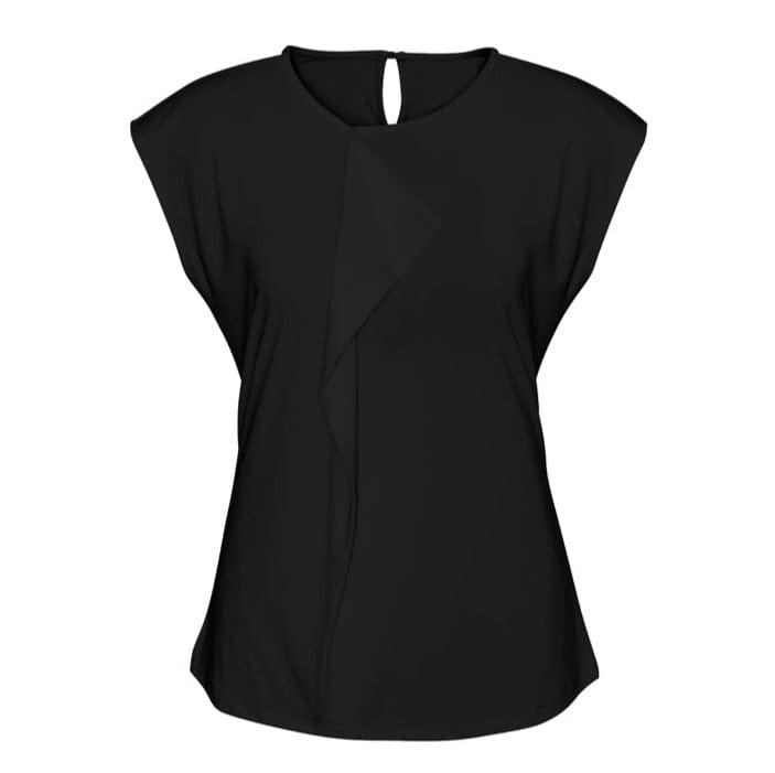 Biz Collection Polos / Shirts Black / 6 Biz Collection Ladies Mia Pleat Knit Top