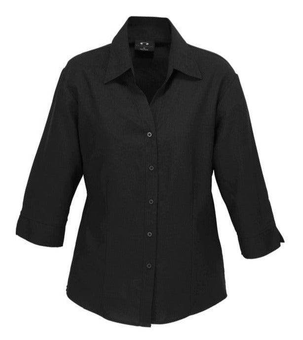Biz Collection Polos / Shirts Black / 6 Biz Collection Ladies Plain Oasis 3/4 Sleeve Shirt