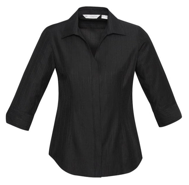 Biz Collection Polos / Shirts Black / 6 Biz Collection Ladies Preston 3/4 Sleeve Shirt