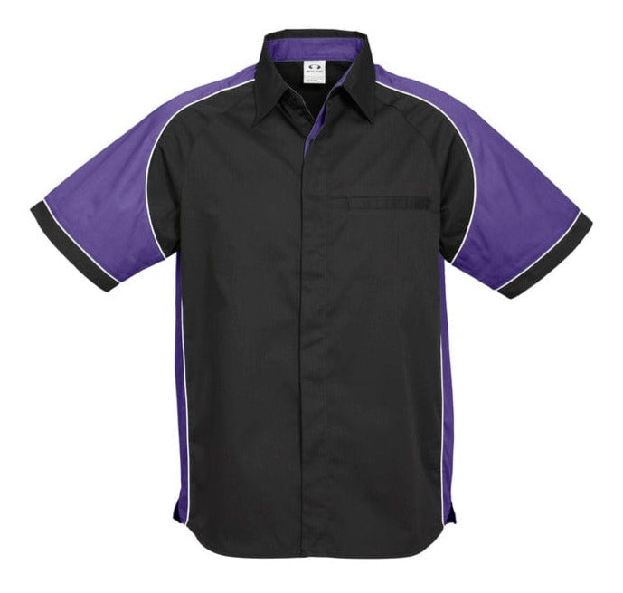 Biz Collection Polos / Shirts Black/Purple/White / S Biz Collection Mens Nitro Shirt