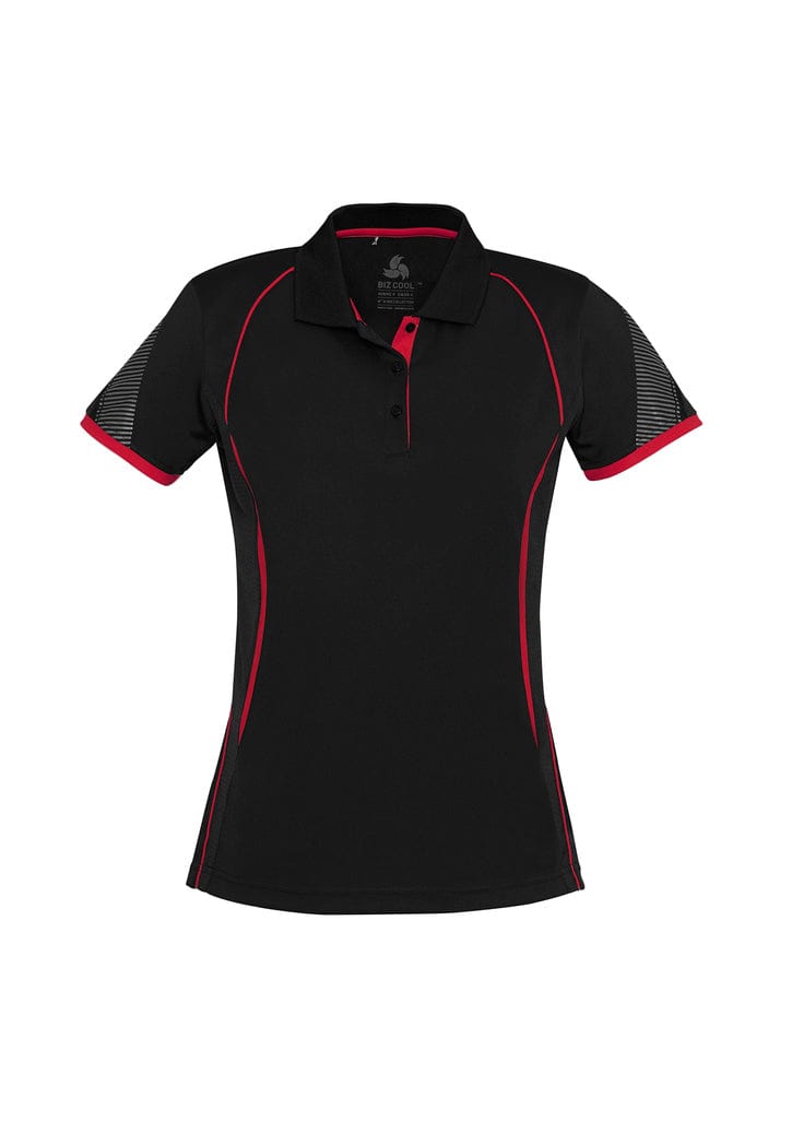 Biz Collection Polos / Shirts Black/Red / 8 Biz Collection Ladies Razor Polo