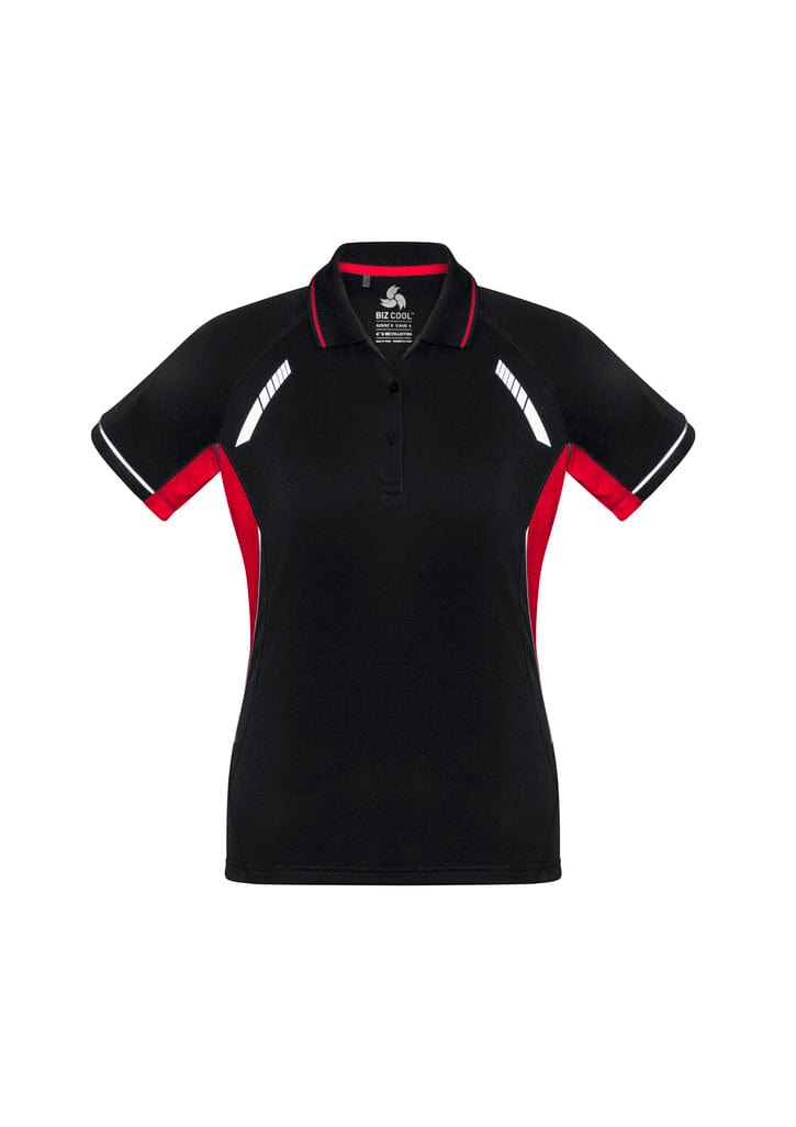 Biz Collection Polos / Shirts Black/Red/Silver / 6 Biz Collection Ladies Renegade Polo