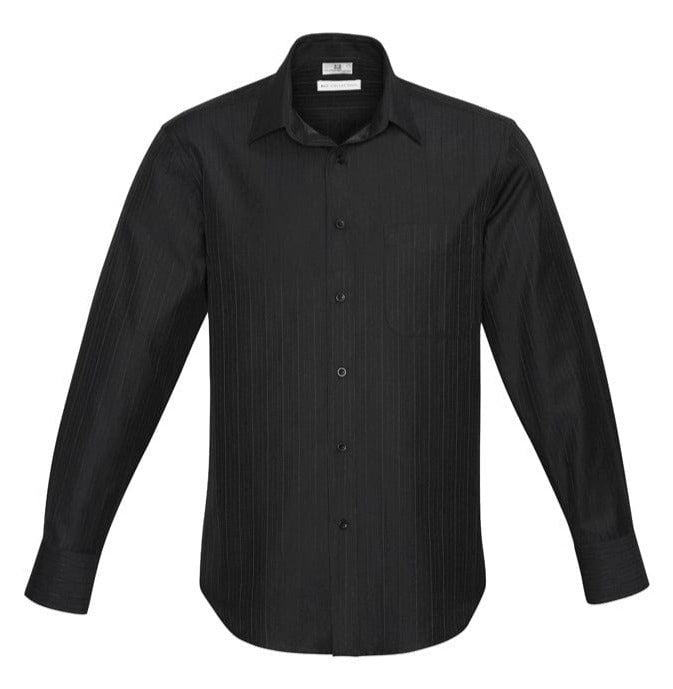 Biz Collection Polos / Shirts Black / S Biz Collection Mens Preston Long Sleeve Shirt