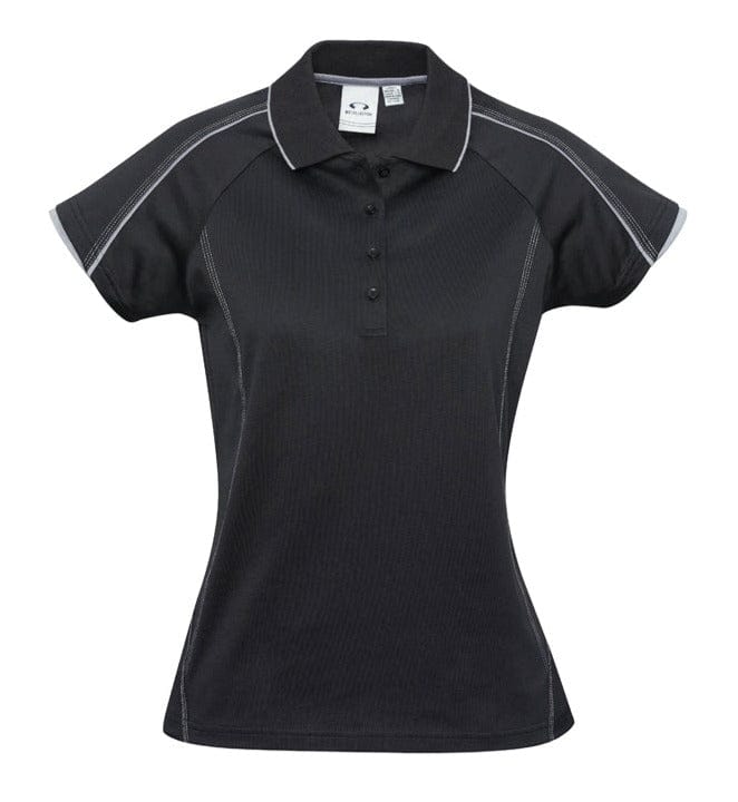 Biz Collection Polos / Shirts Black/Silver Grey / 6 Biz Collection Ladies Blade Polo