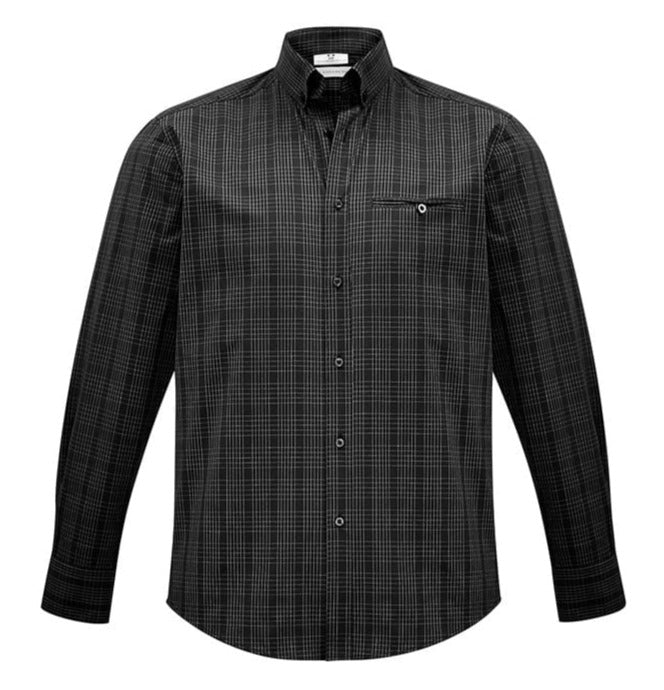 Biz Collection Polos / Shirts Black/Silver / XS Biz Collection Mens Harper Long Sleeve Shirt
