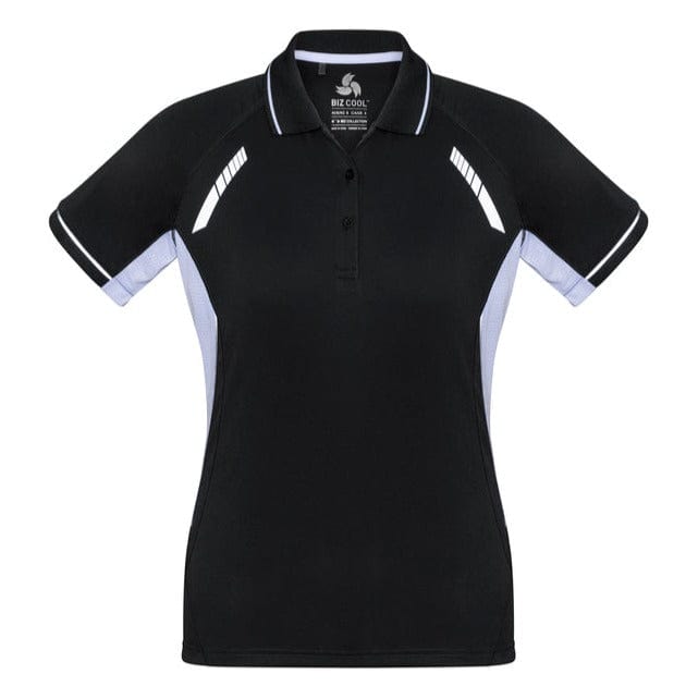 Biz Collection Polos / Shirts Black/White/Silver / 6 Biz Collection Ladies Renegade Polo