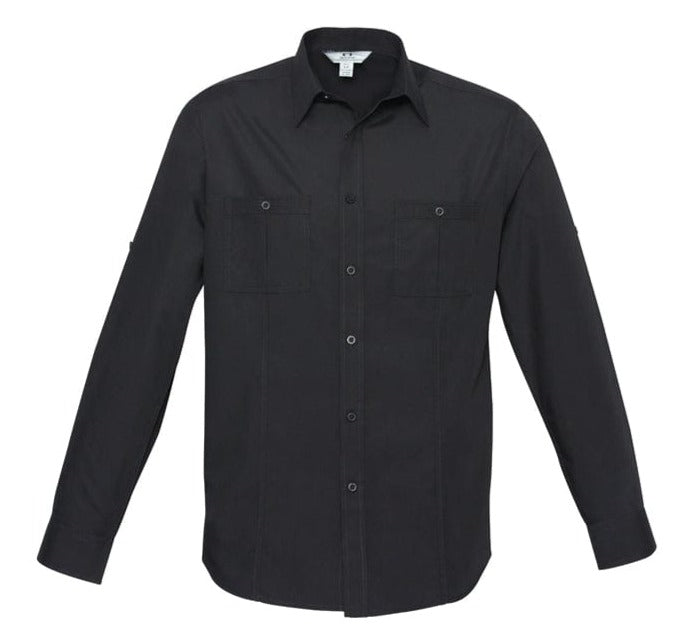 Biz Collection Polos / Shirts Black / XS Biz Collection Mens Bondi Long Sleeve Shirt