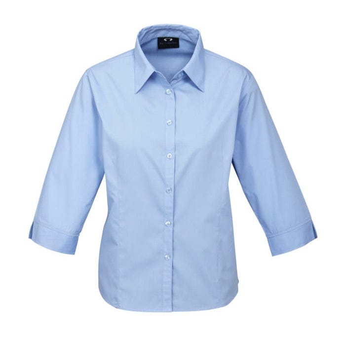 Biz Collection Polos / Shirts Blue / 6 Biz Collection Ladies Base 3/4 Sleeve Shirt