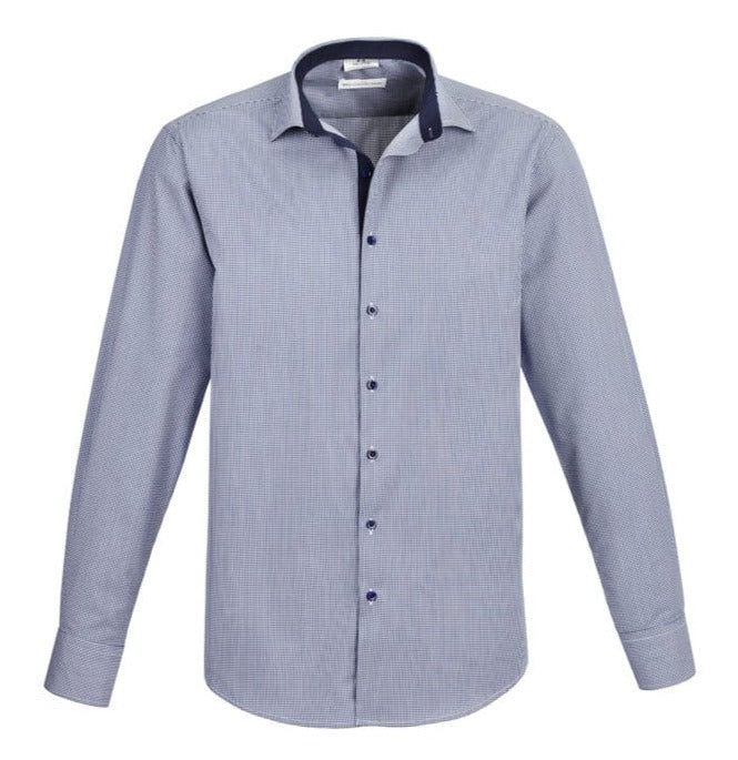 Biz Collection Polos / Shirts Blue / S Biz Collection Mens Edge Long Sleeve Shirt