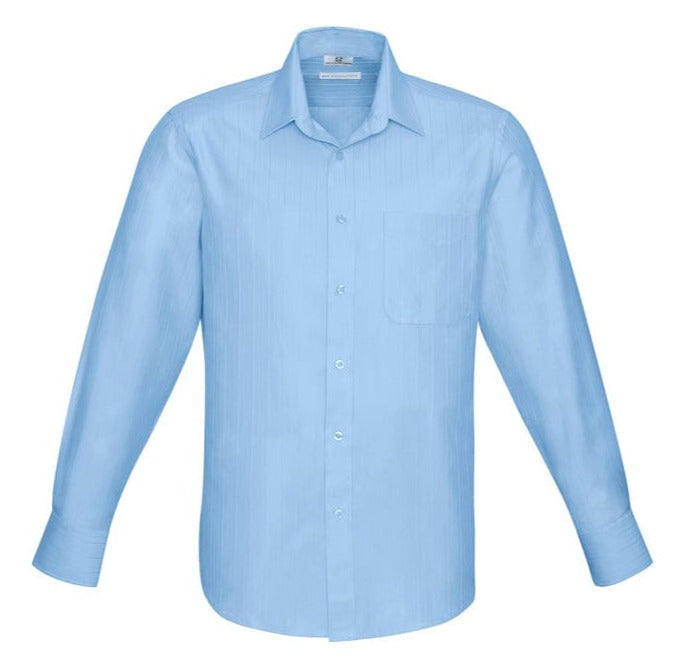 Biz Collection Polos / Shirts Blue / S Biz Collection Mens Preston Long Sleeve Shirt