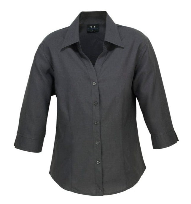 Biz Collection Polos / Shirts Charcoal / 6 Biz Collection Ladies Plain Oasis 3/4 Sleeve Shirt