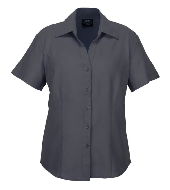 Biz Collection Polos / Shirts Charcoal / 6 Biz Collection Ladies Plain Oasis Short Sleeve Shirt