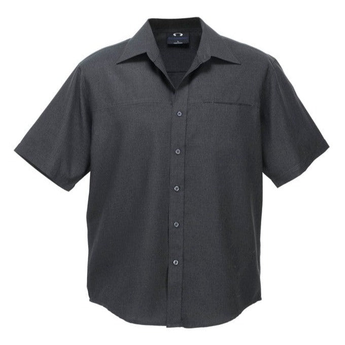 Biz Collection Polos / Shirts Charcoal / S Biz Collection Mens Plain Oasis Short Sleeve Shirt