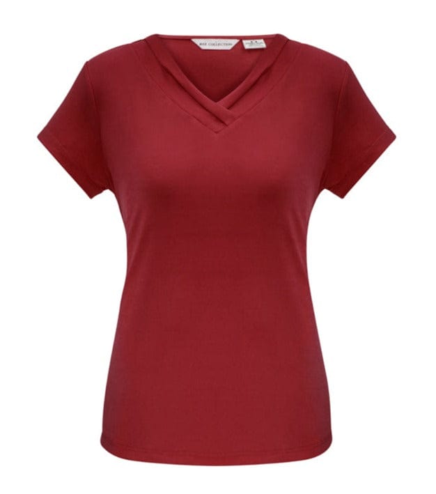 Biz Collection Polos / Shirts Cherry / 6 Biz Collection Ladies Lana Short Sleeve Top