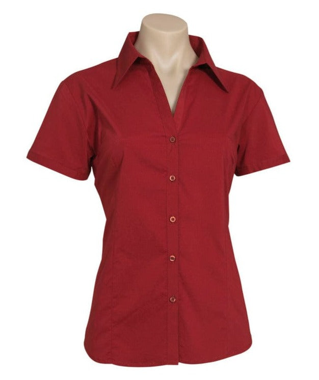 Biz Collection Polos / Shirts Cherry / 6 Biz Collection Ladies Metro Short Sleeve Shirt