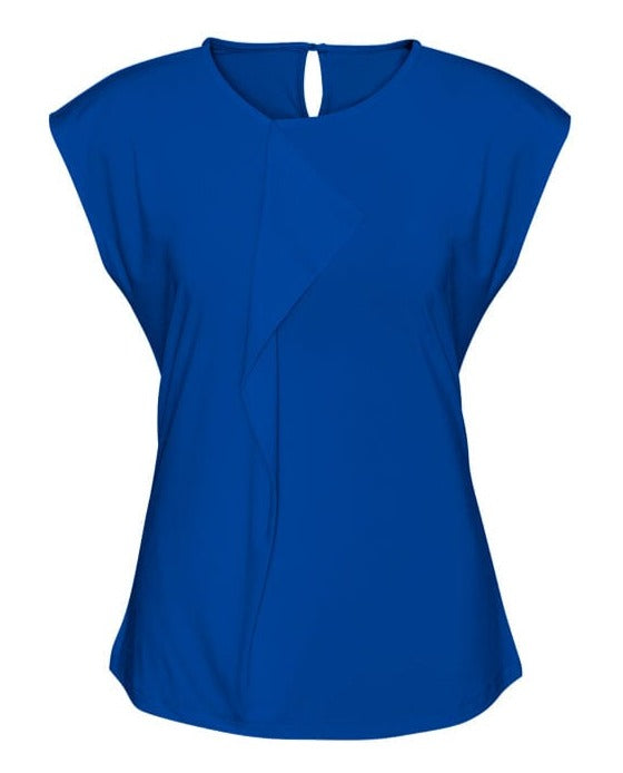 Biz Collection Polos / Shirts Electric Blue / 6 Biz Collection Ladies Mia Pleat Knit Top