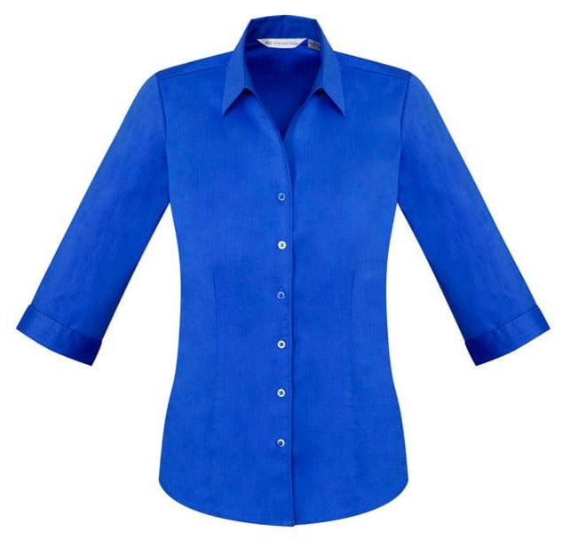 Biz Collection Polos / Shirts Electric Blue / 6 Biz Collection Ladies Monaco 3/4 Sleeve Shirt