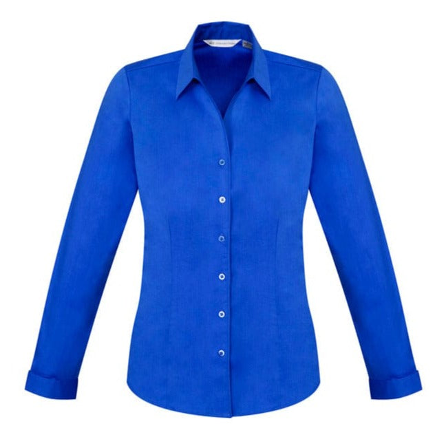 Biz Collection Polos / Shirts Electric Blue / 6 Biz Collection Ladies Monaco Long Sleeve Shirt