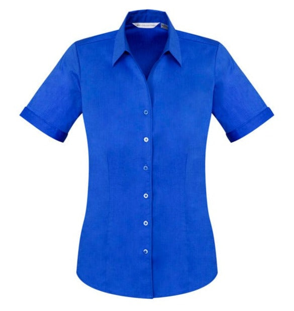 Biz Collection Polos / Shirts Electric Blue / 6 Biz Collection Ladies Monaco Short Sleeve Shirt