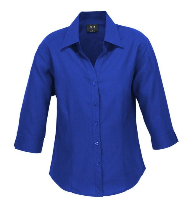 Biz Collection Polos / Shirts Electric Blue / 6 Biz Collection Ladies Plain Oasis 3/4 Sleeve Shirt