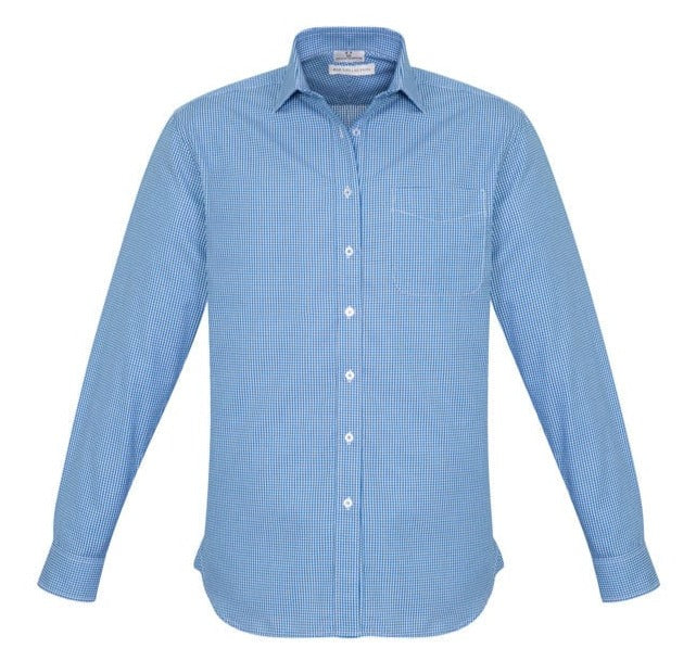 Biz Collection Polos / Shirts French Blue / S Biz Collection Mens Ellison Long Sleeve Shirt
