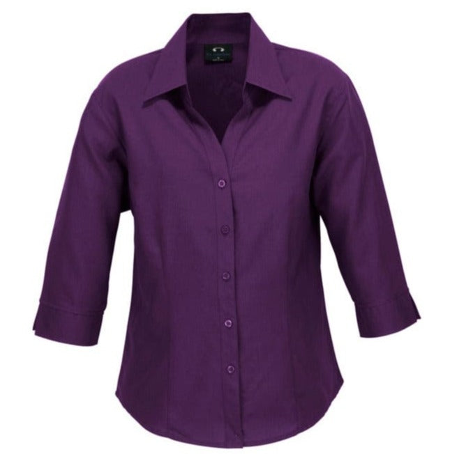 Biz Collection Polos / Shirts Grape / 6 Biz Collection Ladies Plain Oasis 3/4 Sleeve Shirt
