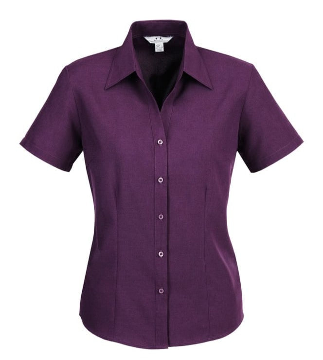 Biz Collection Polos / Shirts Grape / 6 Biz Collection Ladies Plain Oasis Short Sleeve Shirt