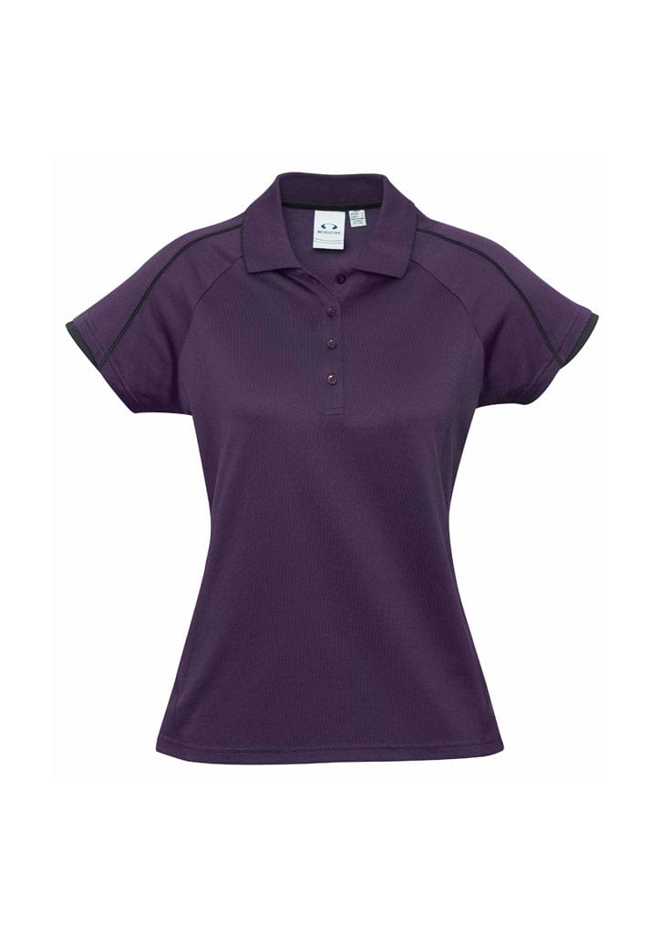 Biz Collection Polos / Shirts Grape/Black / 6 Biz Collection Ladies Blade Polo