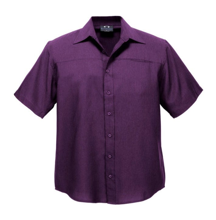 Biz Collection Polos / Shirts Grape / S Biz Collection Mens Plain Oasis Short Sleeve Shirt