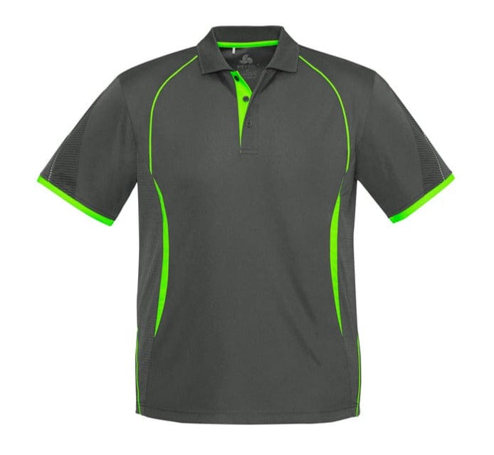 Biz Collection Polos / Shirts Grey/Fluoro Lime / S Biz Collection Men's Razor Polo