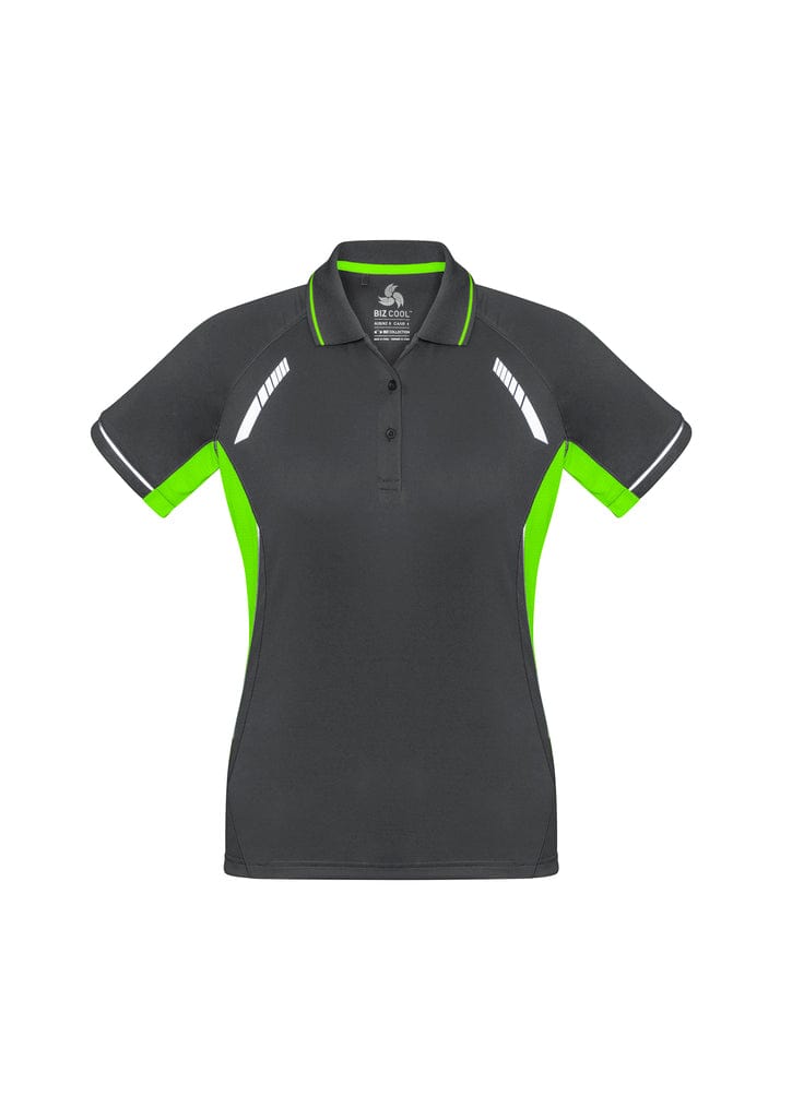 Biz Collection Polos / Shirts Grey/Fluoro Lime/Silver / 6 Biz Collection Ladies Renegade Polo