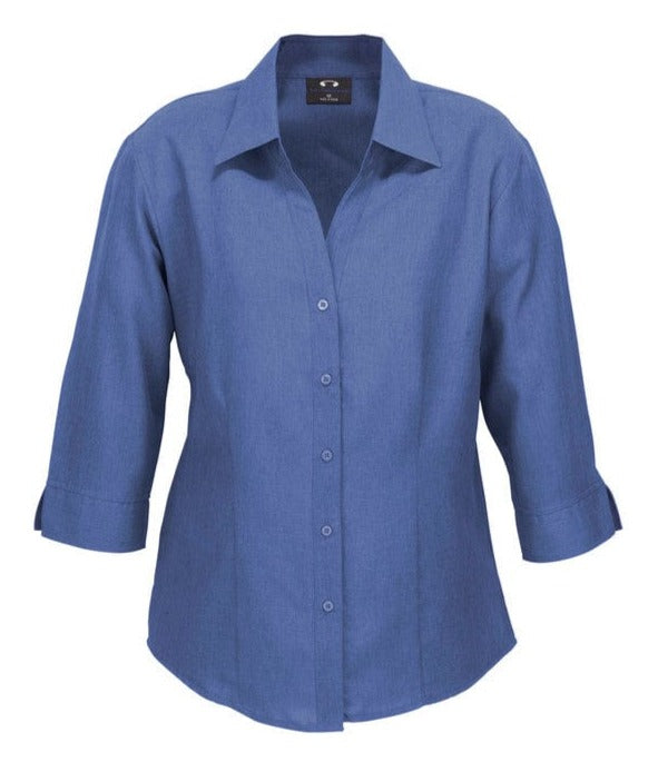 Biz Collection Polos / Shirts Mid Blue / 6 Biz Collection Ladies Plain Oasis 3/4 Sleeve Shirt