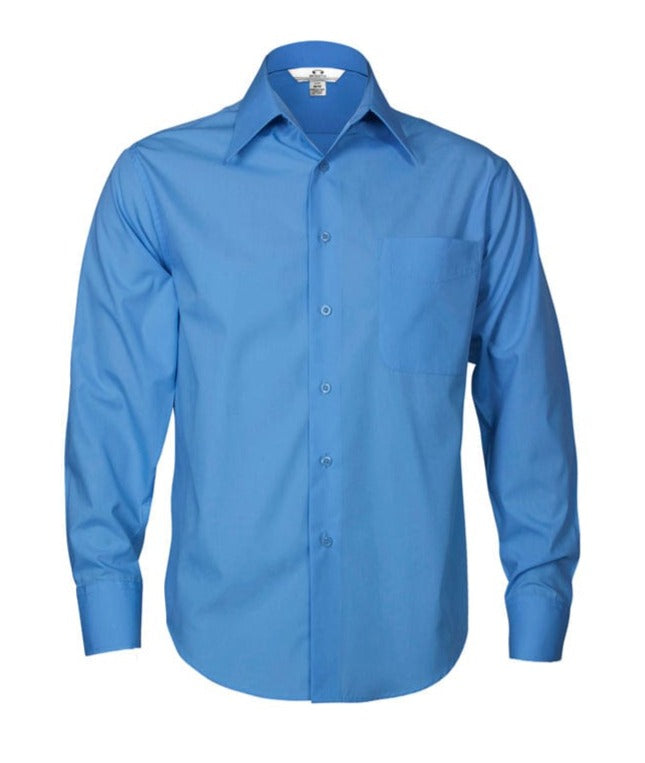 Biz Collection Polos / Shirts Mid Blue / S Biz Collection Mens Metro Long Sleeve Shirt