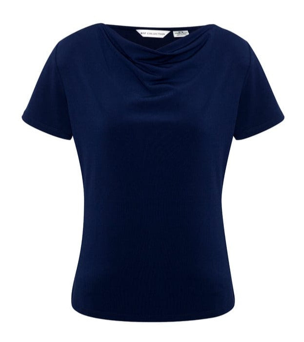 Biz Collection Polos / Shirts Midnight Blue / 6 Biz Collection Ladies Ava Drape Knit Top
