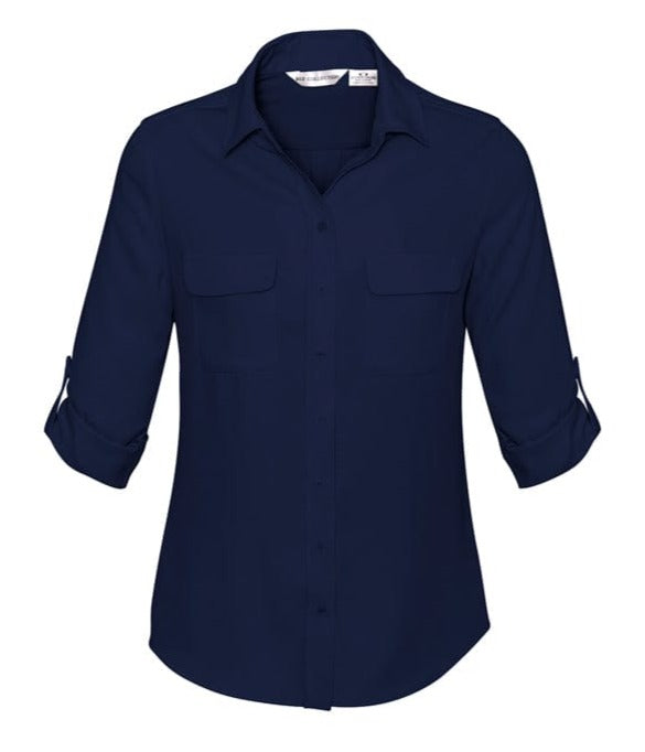 Biz Collection Polos / Shirts Midnight Blue / 6 Biz Collection Ladies Madison Long Sleeve