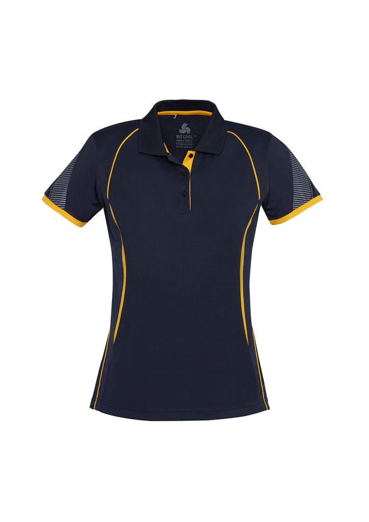 Biz Collection Polos / Shirts Navy/Gold / 8 Biz Collection Ladies Razor Polo