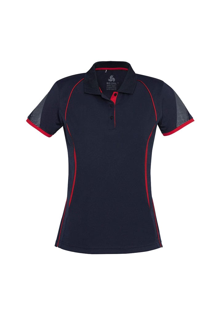 Biz Collection Polos / Shirts Navy/Red / 8 Biz Collection Ladies Razor Polo