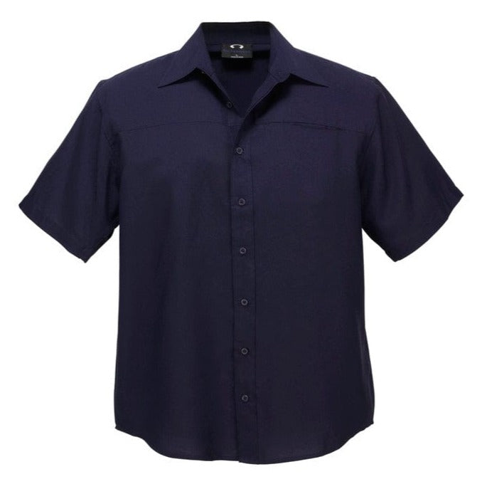 Biz Collection Polos / Shirts Navy / S Biz Collection Mens Plain Oasis Short Sleeve Shirt
