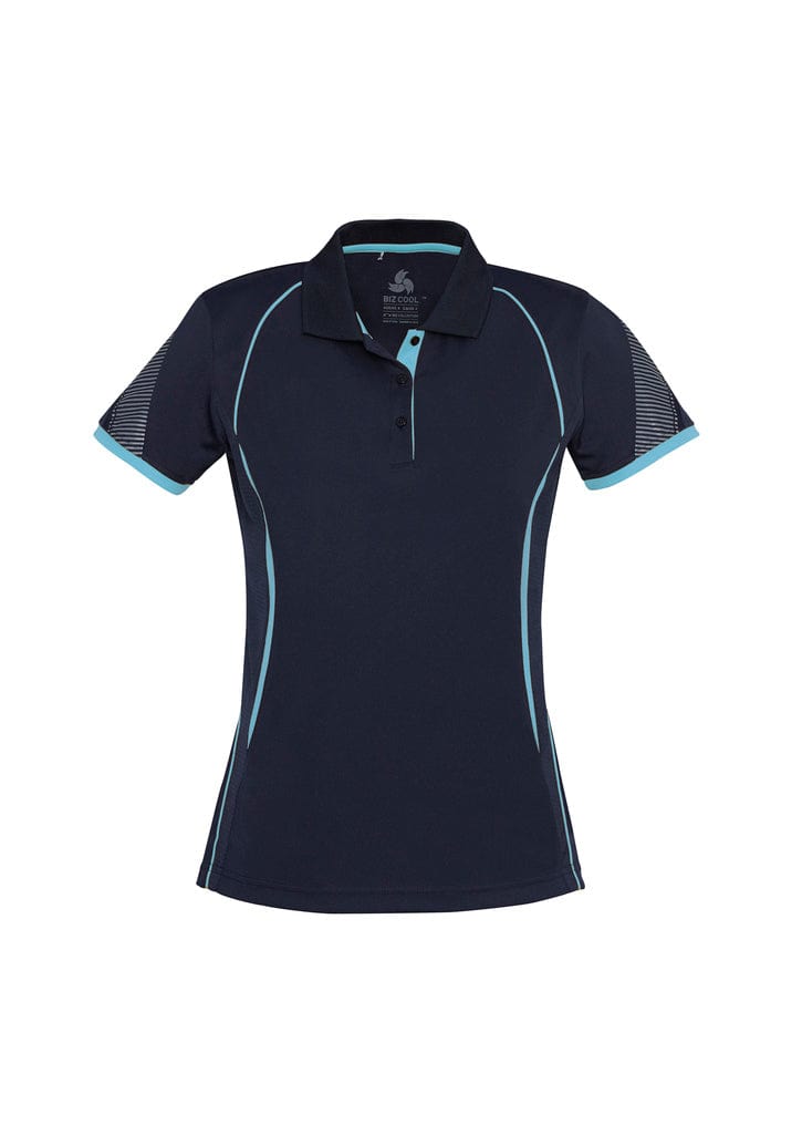 Biz Collection Polos / Shirts Navy/Sky / 8 Biz Collection Ladies Razor Polo