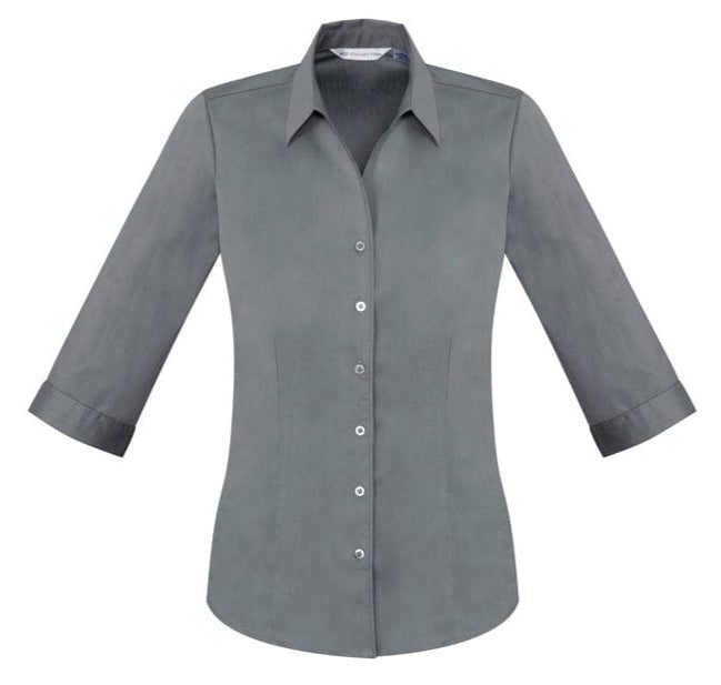 Biz Collection Polos / Shirts Platinum / 6 Biz Collection Ladies Monaco 3/4 Sleeve Shirt